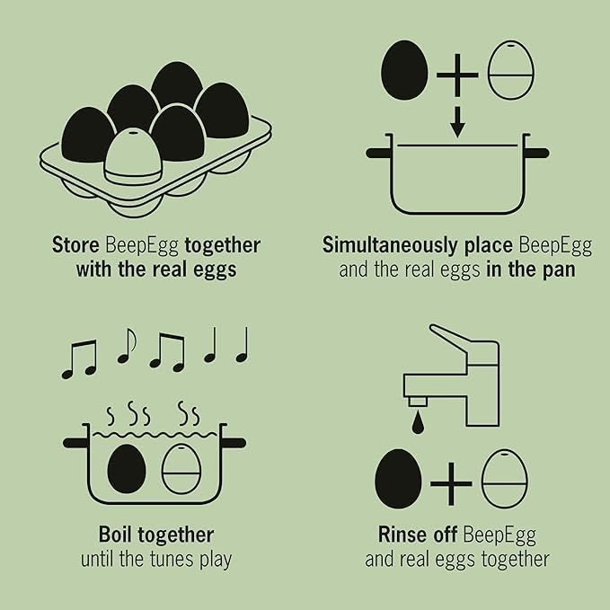 Pirate Beepegg – Egg Timer for Boiling Eggs – Musical Egg Cooker for Soft, Medium, Hard Boiled Eggs – Food Safe – Singing Floating Egg Timer – Egg Cooker for 3 Levels of Doneness - Brainstream