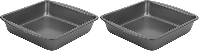 GoodCook Everyday Nonstick Steel Square Pan, 8", Gray (Pack of 2)