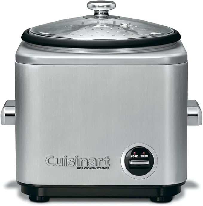 Cuisinart 8-Cup Rice Cooker, Silver & Electric Kettle, 1.7-Liter Capacity, Cordless 1500-Watts for Fast Heat Up, Stay Cool Non-Slip Handle, Stainless Steel, CPK-17P1