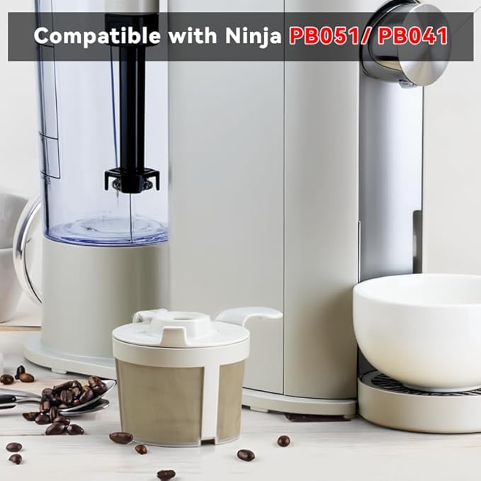 Permanent Coffee Filter for Ninja PB051 PB040 PB041st, White, 2pack