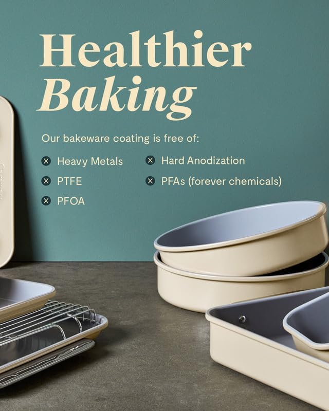 Caraway Non-Stick Ceramic 9”x13” Rectangle Pan - Naturally Slick Ceramic Coating - Non-Toxic, PTFE & PFOA Free - Perfect for Brownies, Lasagnas, and More - Slate