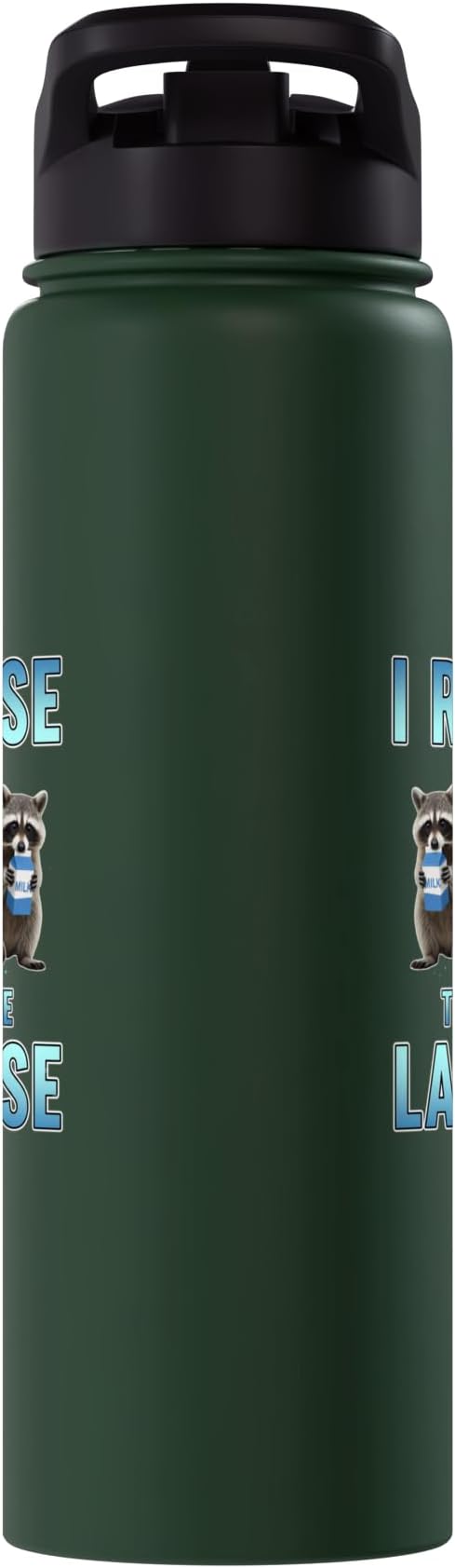 I Refuse To Tolerate Lactose Funny Raccoon Humor Stainless Steel Insulated Water Bottle