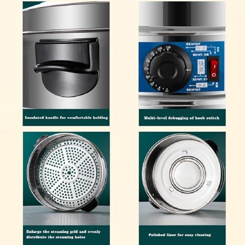 3-Tier Stainless Steel Electric Food Steamer - Automatic Heating for Healthy Cooking, Ideal for Breakfast, Meal Prep & Family Meals, Easy to Use & Clean