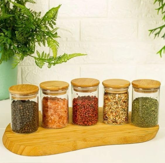 Bamboo Spice Rack Organizer with 12 Glass Jars - Premium Kitchen Cabinet & Countertop Complete Set - Eco-Friendly & Gift-Ready