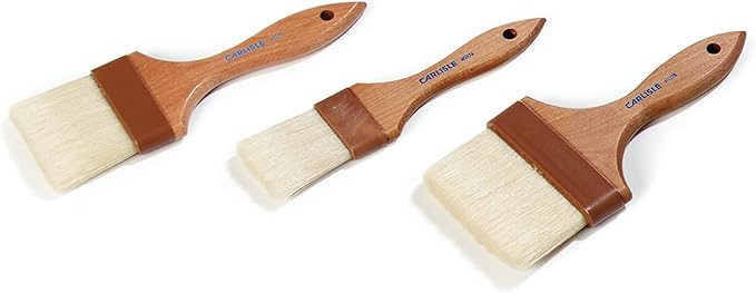SPARTA Chef Series Basting Brush, Flat Boar Bristle Pastry Brush for Cooking and Baking, 3" Wide, 12 Count