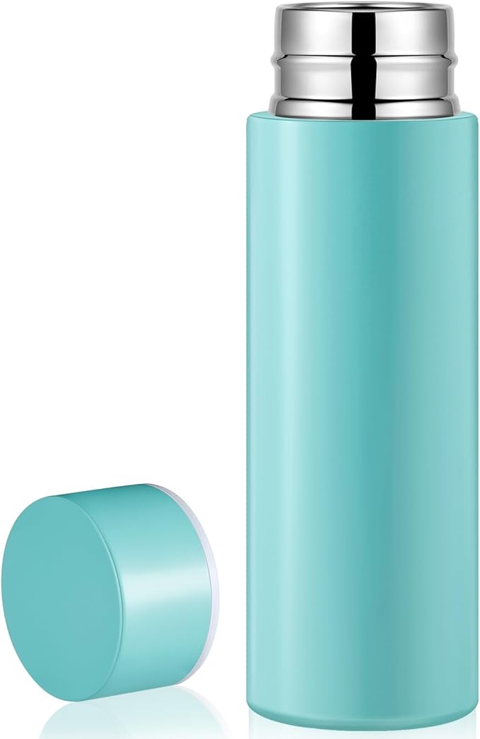 Irenare 5oz Mini Water Bottle Mini Insulated Stainless Steel Bottle Purse Water Bottle Cute Leak Proof Flask Keeps Drink Cold and Hot for Purse Women(Blue,1 Piece)