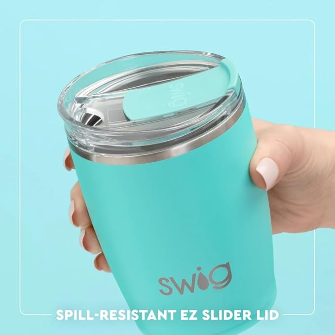 Swig Life 12oz Insulated Tumbler, Travel Coffee Tumbler with Lid, Cup Holder Friendly Travel Coffee Mug, Stainless Steel, 12 oz Reusable Insulated Coffee Mug (Saturdays in Lubbock)