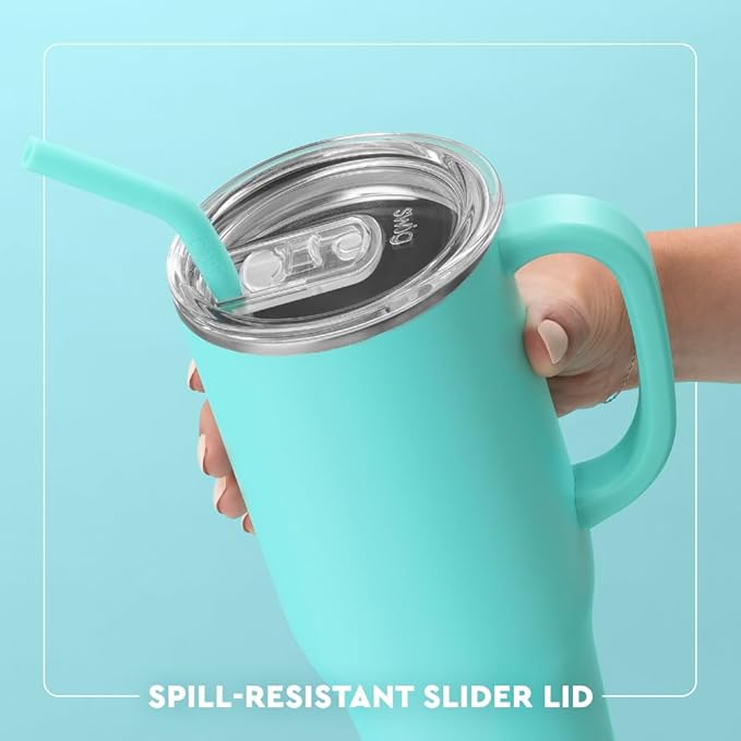 Swig Life 40oz Mega Mug, 40 oz Tumbler with Handle and Straw, Cup Holder Friendly, Dishwasher Safe, Extra Large Insulated Tumbler, Stainless Steel (Après Ski)