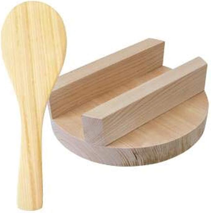 Japanese Rice Cooker Donabe Clay Pot Set, 3 Go (3 Cups), Includes Hinoki Rice Scoop