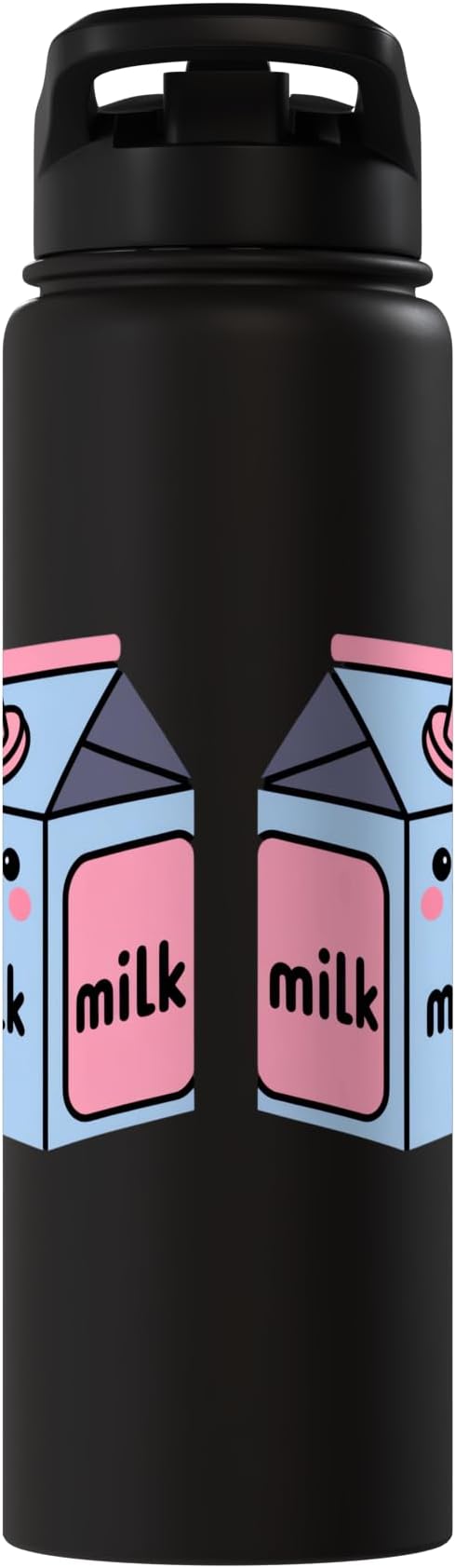 Milk Carton Kawaii Cute Smiling Milk Stainless Steel Insulated Water Bottle