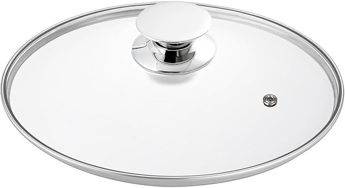 Glass Lids for Pots and Pans, 8, 11, 12, 12.6 Inch Pan Covers for Cookware, Tempered Glass Lid for Replacement, Dishwasher Safe & Microwave Oven Safe (13.5 Inch)