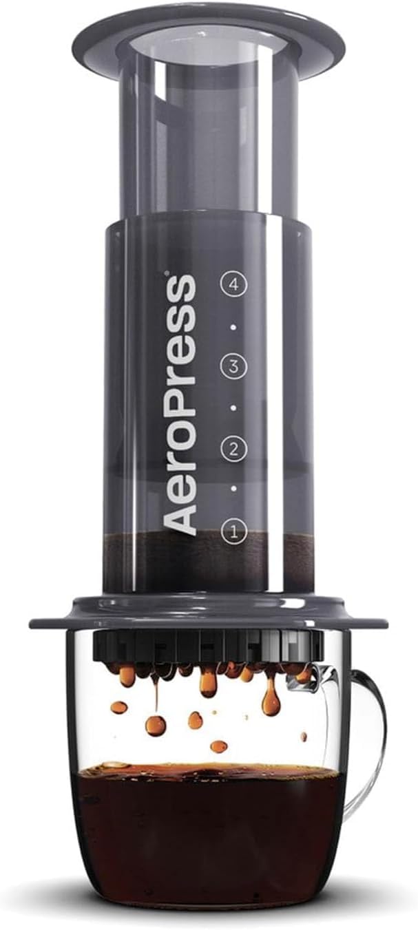 AeroPress Original Coffee Press – 3 In 1 Brew Method Combines French Press, Espresso, Full Bodied Coffee Without Grit or Bitterness, Small Portable Coffee Maker for Camping & Travel