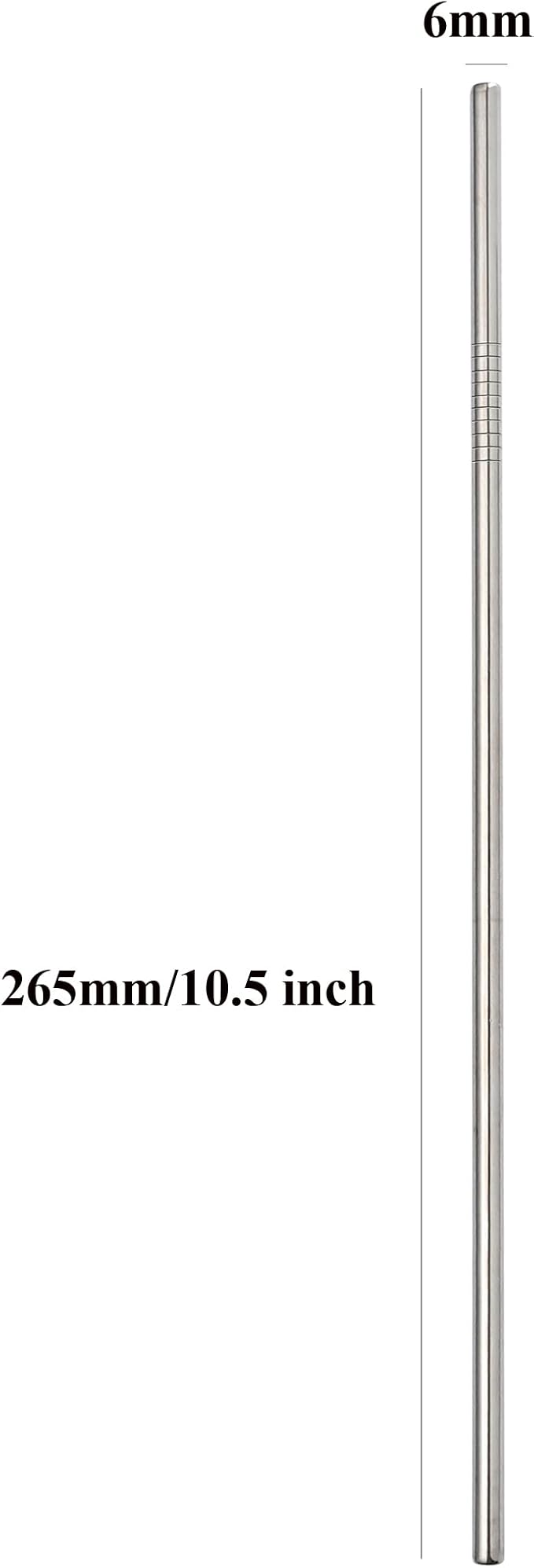 Reusable Metal Straw 50Pcs In Bulk.265mm Reusable Stainless Steel Straight Straws.NiceCaTeLe Drinking Straws Wholesale for 30 oz & 20 oz Tumblers Yeti Water Bottle(10.5" - Silver, 50pcs - Straight)