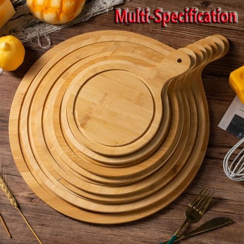 Pizza Serving Board Tray Set of 8, Wooden Lightweight Handles, Up to 13 Inches, Pizza Making Storage, Perfect for Parties and Gatherings,Light Brown,9inch