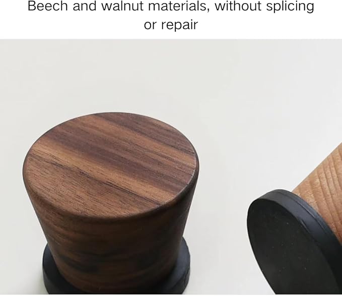 2 PCS Retro Magnetic Hooks, Wrought Iron Wooden Ball Hooks, Creative Punch-Free Storage for Refrigerators, Metal Doors, and Lockers (Walnut Wood,L)