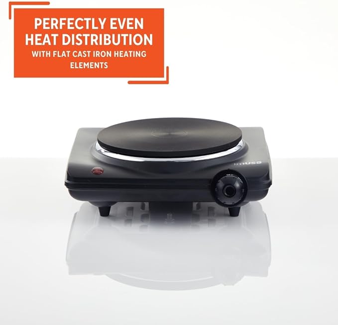 IMUSA Single Electric Hot Plate, Black