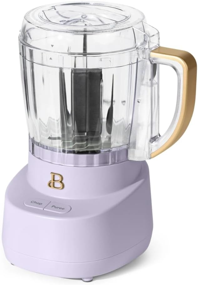 3-Cup Mini Food Chopper 250W with Bowl, Electric Food Processor, Chop & Puree Function, Dishwasher Safe Parts, Safety Lid, Compact Kitchen Appliance(Lavender)