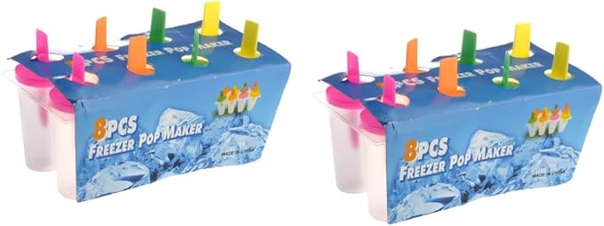 Zerodeko 16pcs Reusable Ice Lolly Maker Molds Set Fun and Healthy Freezer Treats Random Colors Food-grade Easy Juices Yogurt and Pudding