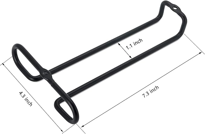 GeLive 7 Inch Wine Glass Holder Under Cabinet Stemware Rack Little Glass Hanger Storage Organizer for Short Space Kitchen and Bar Set of 4 (Black)