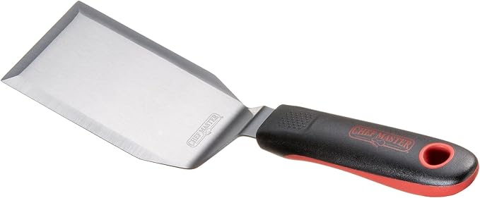 Chef Master 90283 High Heat Hamburger Turner Spatula, 4.92" x 2.76" Blade | Heat Resistant Handle | Slip Resistant Grip | Dishwasher Safe