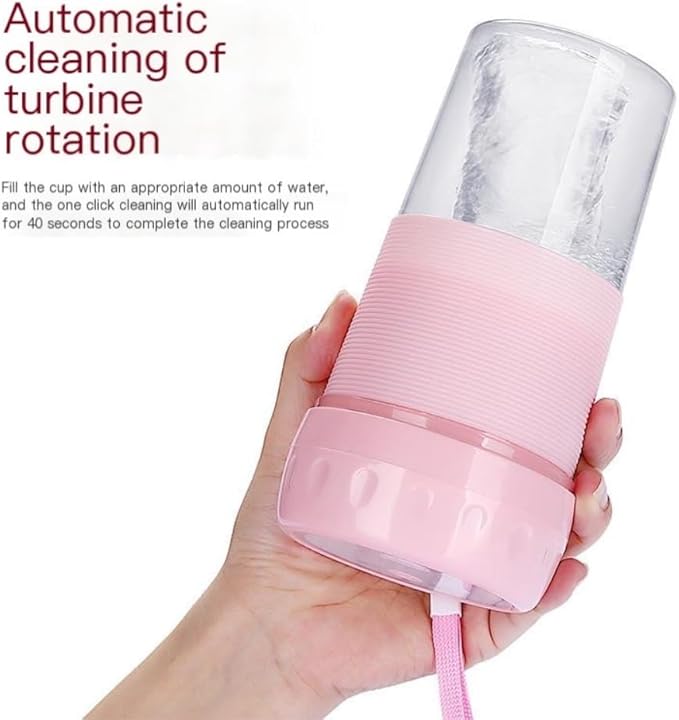 Portable Blender For Juicing - 300ml Capacity, USB - C Rechargeable, 6 Blades For Smooth Drinks, Ideal For Home And Travel -Portable Juice Cup(Pink)