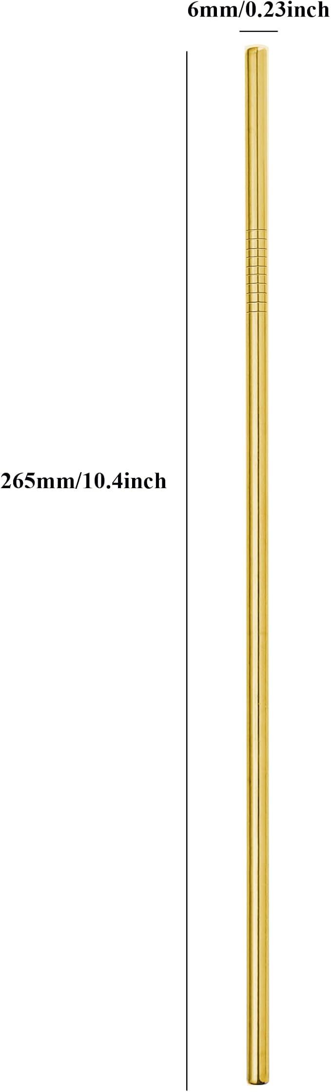 Gold Metal Straws 100Pack, NiceCaTeLe Ultra Long 10.5" Reusable Stainless Steel Straws Gold Drinking Straws in Bulk for 20/30 Oz for Yeti Tumblers. Dishwasher Safe (10.5" Long, Gold-100pcs Straight)