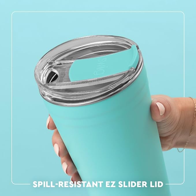 Swig Life 24oz Party Cup, Stackable Insulated Travel Coffee Tumbler with EZ Slider Lid, Cup Holder Friendly Travel, Stainless Steel 24 oz Tumbler, Reusable Mug (Pagoda Paradise)
