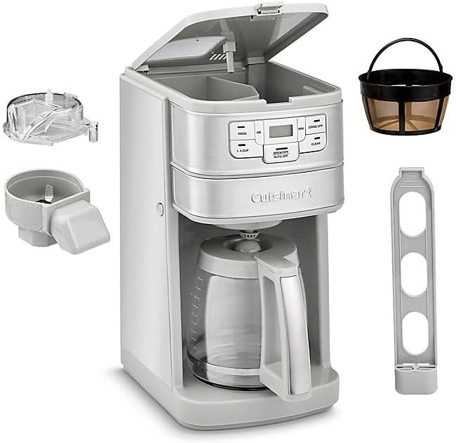Cuisinart Stainless Steel Automatic Grind and Brew 12-Cup Coffeemaker with 24-Hour Programmability, 1-4 Cup Setting and Glass Carafe