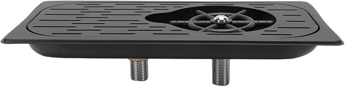 Zerodis Glass Rinser for Kitchen Sink Coffee Machine Products Steel Automatic High Pressure Countertop Cup Washer Spray Rinser Glass Pitcher Cleaner with Drain Drip (Black)