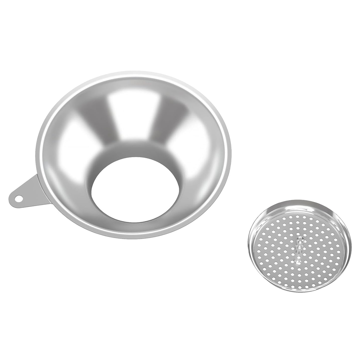 Stainless Steel Metal Canning Funnel with Removable Strainer - for Jams, Pickles and Home Preserving, Dishwasher Safe Kitchen Tool (2.78 Inch Wide Mouth Bore for Wide Mouth Mason Jars)