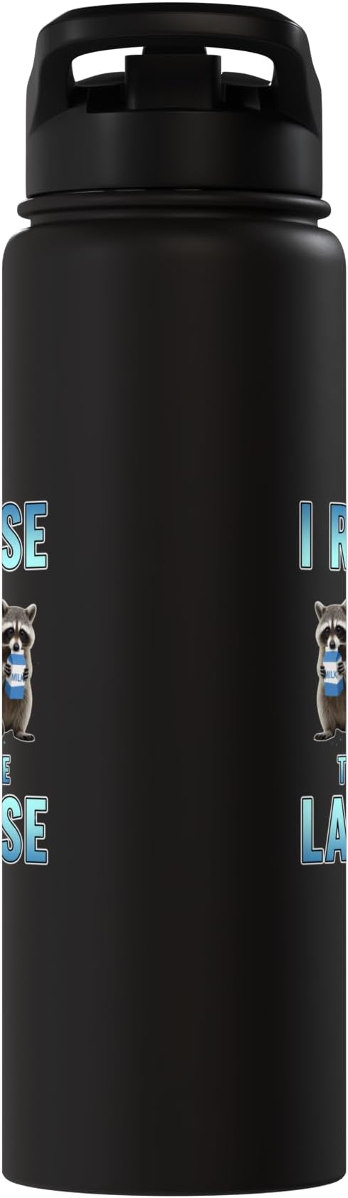I Refuse To Tolerate Lactose Funny Raccoon Humor Stainless Steel Insulated Water Bottle