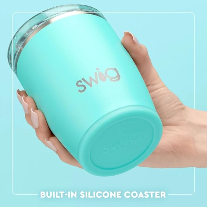 Swig Life 12oz Insulated Tumbler, Travel Coffee Tumbler with Lid, Cup Holder Friendly Travel Coffee Mug, Stainless Steel, 12 oz Reusable Insulated Coffee Mug (Saturdays in Ann Arbor)