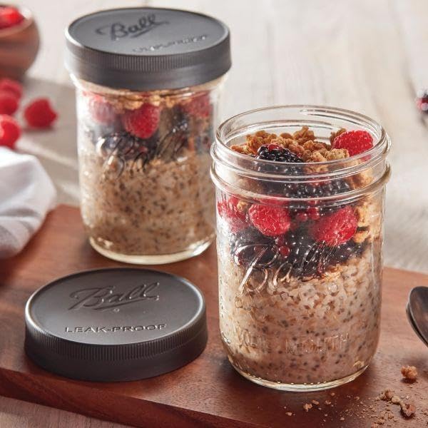 Ball Leak-Proof Plastic Lids for Glass Mason Jars, Used for Canning, Pickling, Juice, Jam, Jelly (Wide, 6 Count (Pack of 2))