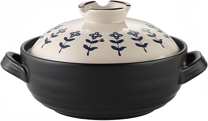 Ceramic Casserole, Japanese Clay Pot Donabe Stone Rice Pot With Lid, Earthen Pot Stockpot Ceramic Casserole Cooker Healthy Cookware Stove Pot Soup Hot Pot(Color:C)