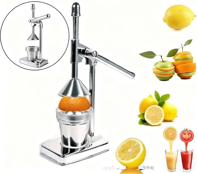 Stainless Steel Manual Juicer - Handheld Citrus Press & Vegetable Juice Extractor