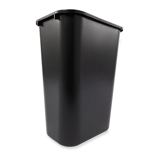 Rubbermaid Commercial Products Deskside Wastebasket/Trash Can, 10.25-Gallon/41-Quart, Black, Plastic, Garbage Can for Home/Office, Fits Under Desk/Sink/Cabinet, Pack of 4