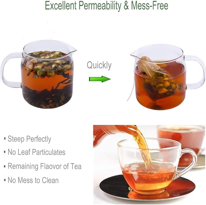 400 PcsTea filter bag, 100% natural wood pulp paper material, disposable tea soaking device, empty tea bag with drawstring, for loose leaf tea (3.5 x 2.75 inches)
