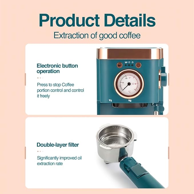 deluxe semi-automatic espresso coffee maker with steam milk frother