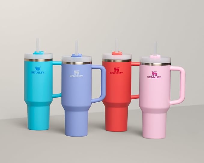 STANLEY Quencher H2.0 Tumbler with Handle and Straw 30 oz | Flowstate 3-Position Lid | Cup Holder Compatible for Travel | Insulated Stainless Steel Cup | BPA-Free | Cherry Blossom