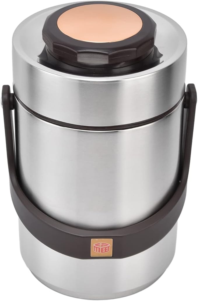 Yosoo 304 Stainless Steel Vacuum Insulation Lunch Box Adult Lunch Pot Office Workers Sealed for 2000Ml Capacity Insulated Food Jars (Original Color)