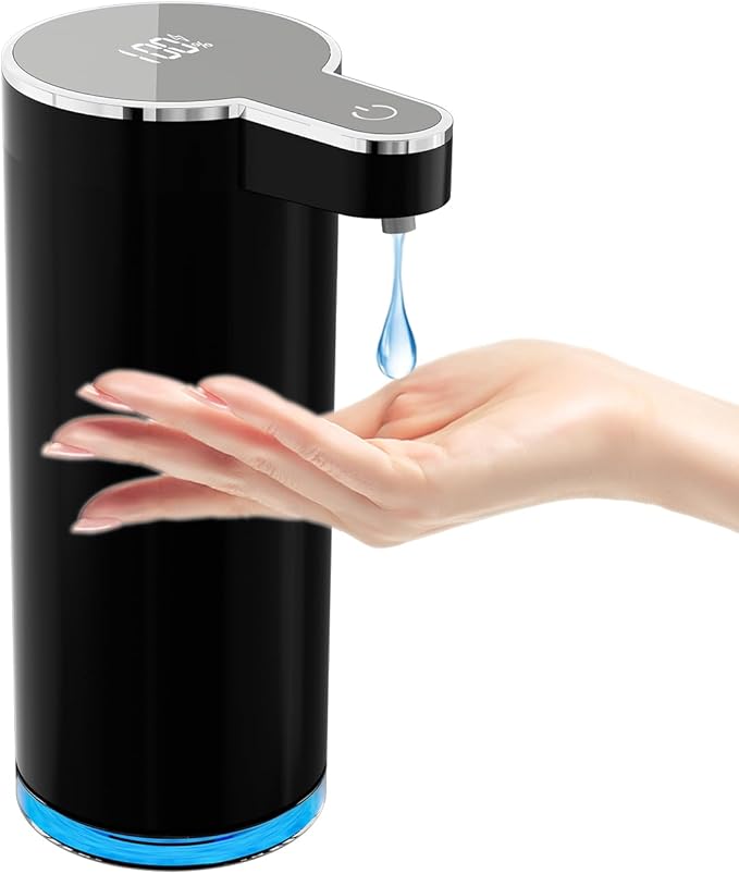 Automatic Liquid Soap Dispenser, 304 Stainless Steel Bottle Body &12 oz/350ml Rechargeable, 4 Adjustable Liquid Levels, IPX5 Waterproof for Bathroom,Kitchen,Hotel(Stainless Steel for Liquid Soap)