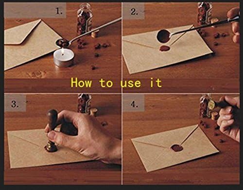 Vintage Kettle Teapot Gift Cards Sealing Luxury Wood Box Art Wax Seal Sealing Stamp Decorative Wedding Invitations Gift Cards Paper Stationary Envelope Custom Picture Wax Seal Sealing Stamp Set