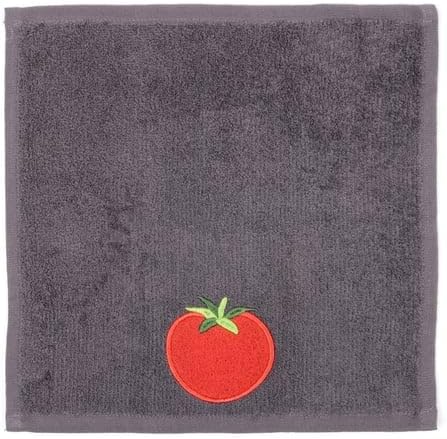 MUkitchen Cotton Dish Cloth Set with Scrubber, 12x12 in, 2 Pack (Tomatoes)