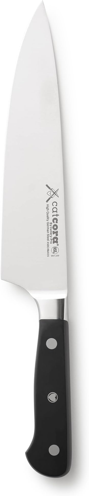 Cutlery-Pro Cat Cora Forged Chef Knife, Professional 8-Inch German Steel Blade For Produce, Meat, Herb Cutting, Ergonomic Triple-Rivet Handle, NSF-Certified Kitchen Knife