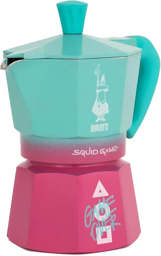 Bialetti Moka Express Squid Game©: Iconic Stovetop Espresso Maker, Moka Pot, Italian Coffee Maker, 3 Espresso Shots (4.3 oz - 130 ml), Aluminum