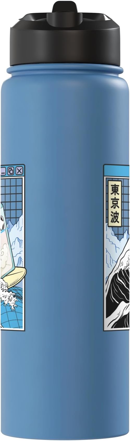 Milk Carton Surfing Great Wave Kawaii Vaporwave Anime Stainless Steel Insulated Water Bottle