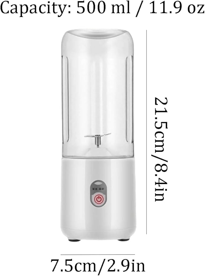 Plastic Portable Blender 4 Blade Personal Juicer USB-C Rechargeable For Shakes And Smoothies Juice 500 Ml / 11.9 Oz(2pcs)