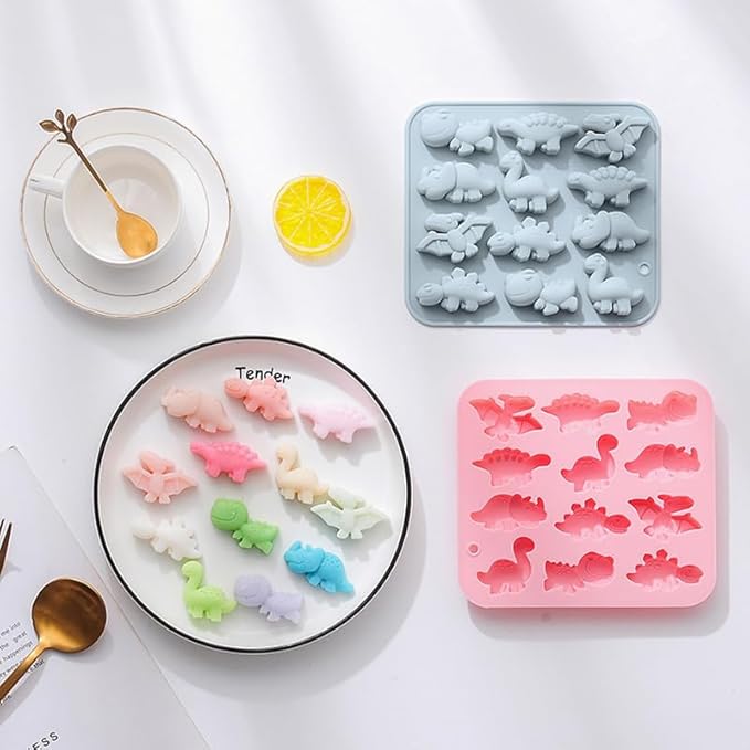 Silicone Cake Pop Mold Non Stick Fancy Mold Cake Pan 12 Cavity dinosaur shape Candy Cupcake Cornbread Chocolate Brownie Gummy Resin Crafts Cake