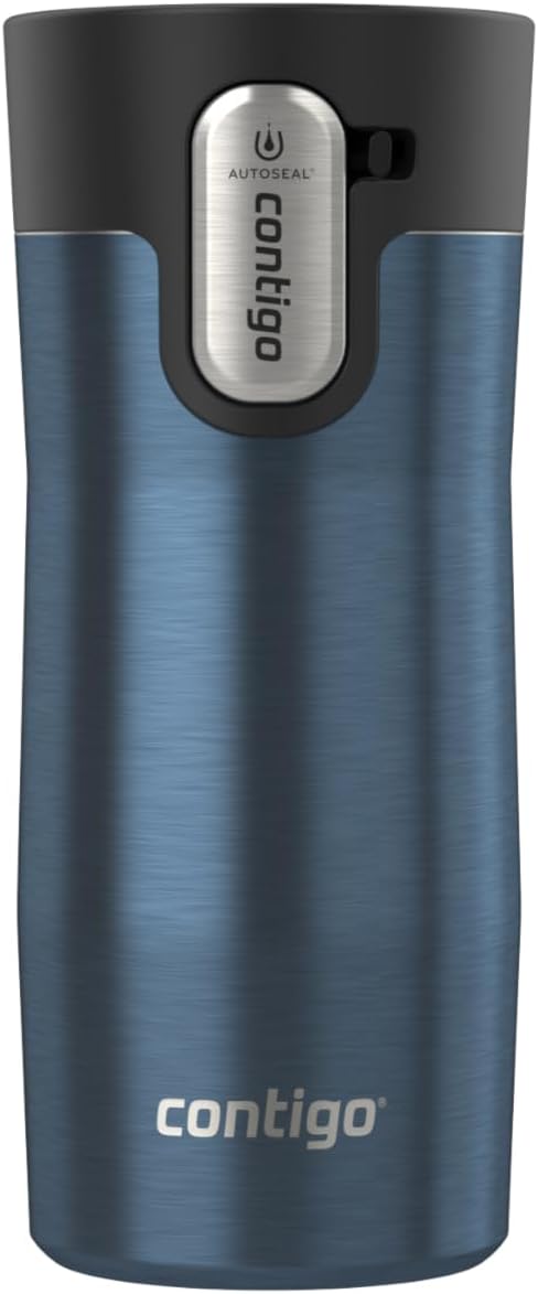 Contigo AUTOSEAL West Loop Vacuum-Insulated Stainless Steel Travel Mug with Easy-Clean Lid 12 oz Blueberry