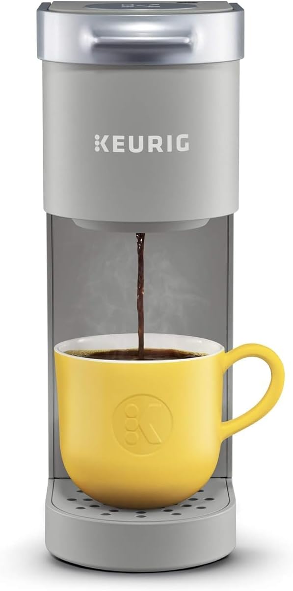Keurig K-Mini Single Serve Coffee Maker, Studio Gray, 6 to 12 oz. Brew Sizes & K-Supreme Single Serve K-Cup Pod Coffee Maker, MultiStream Technology, White